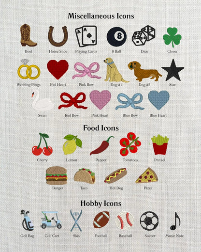 Custom Icon Cocktail Napkin Set