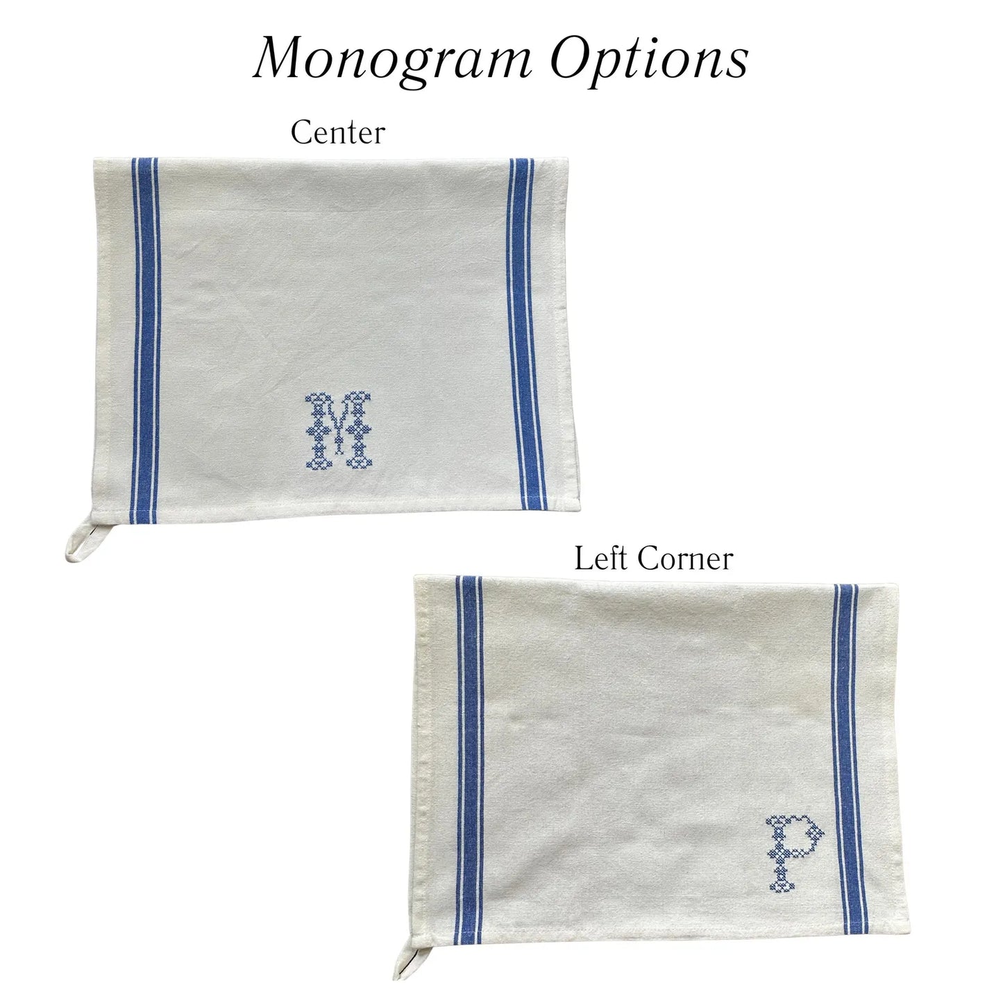 Cross Stitch Monogram Kitchen Towel