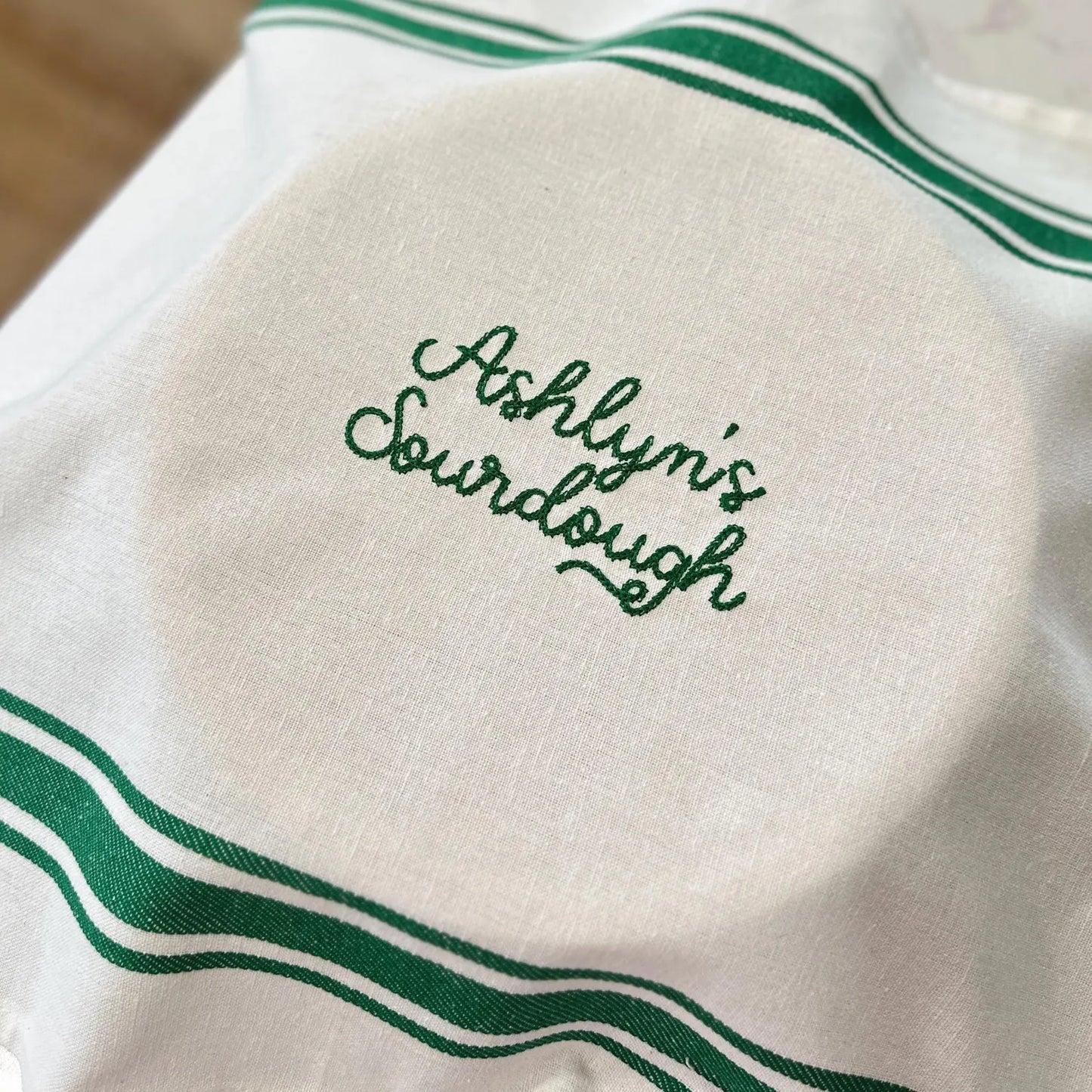 Chain Stitch Text Sourdough Towel
