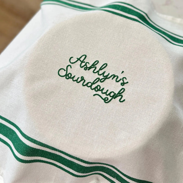 Chain Stitch Text Sourdough Towel