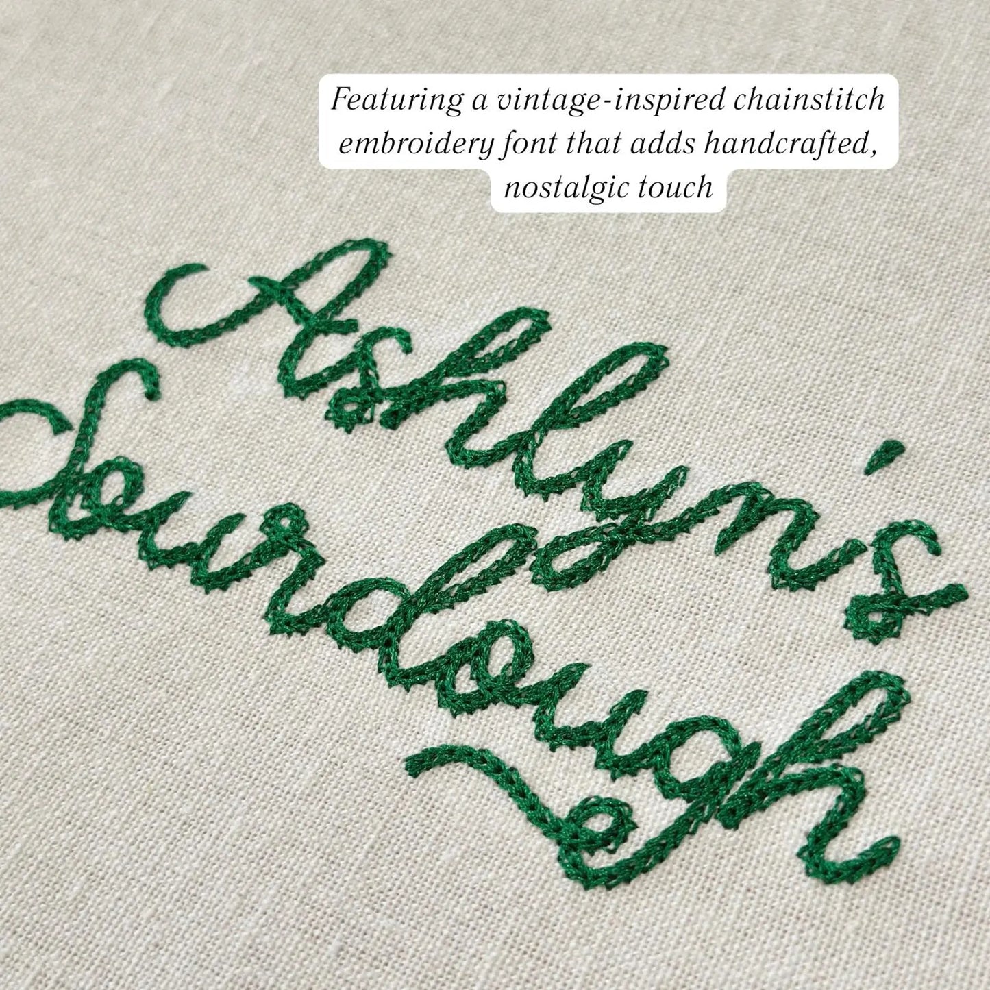 Chain Stitch Text Sourdough Towel