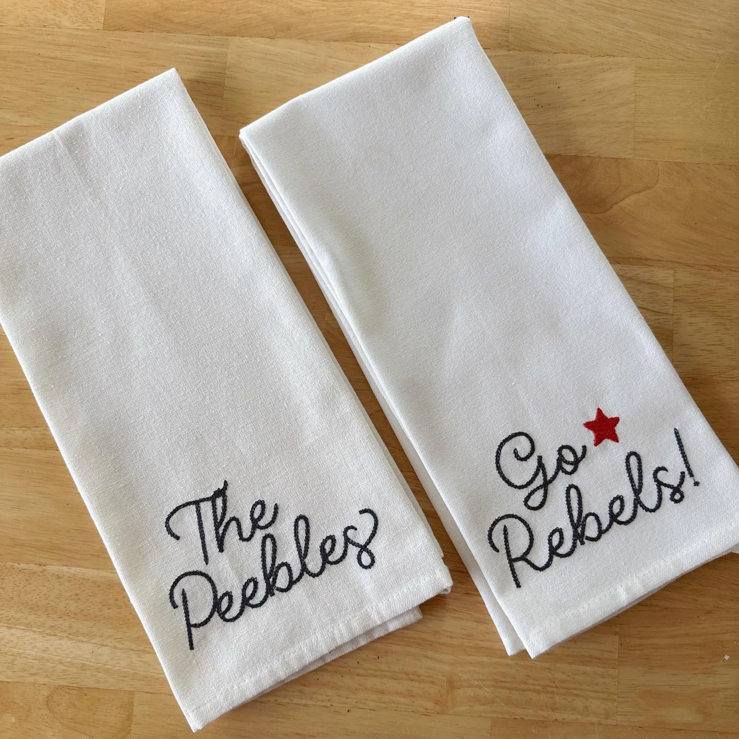 Chainstitch Text Kitchen Towel