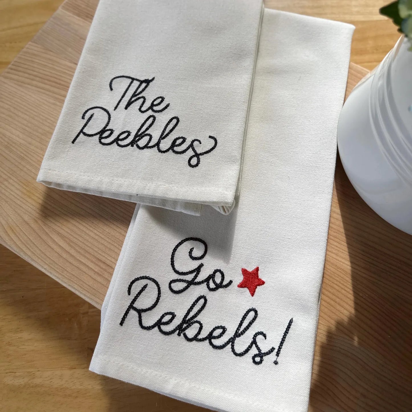 Chainstitch Text Kitchen Towel