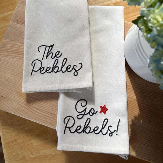Chainstitch Text Kitchen Towel