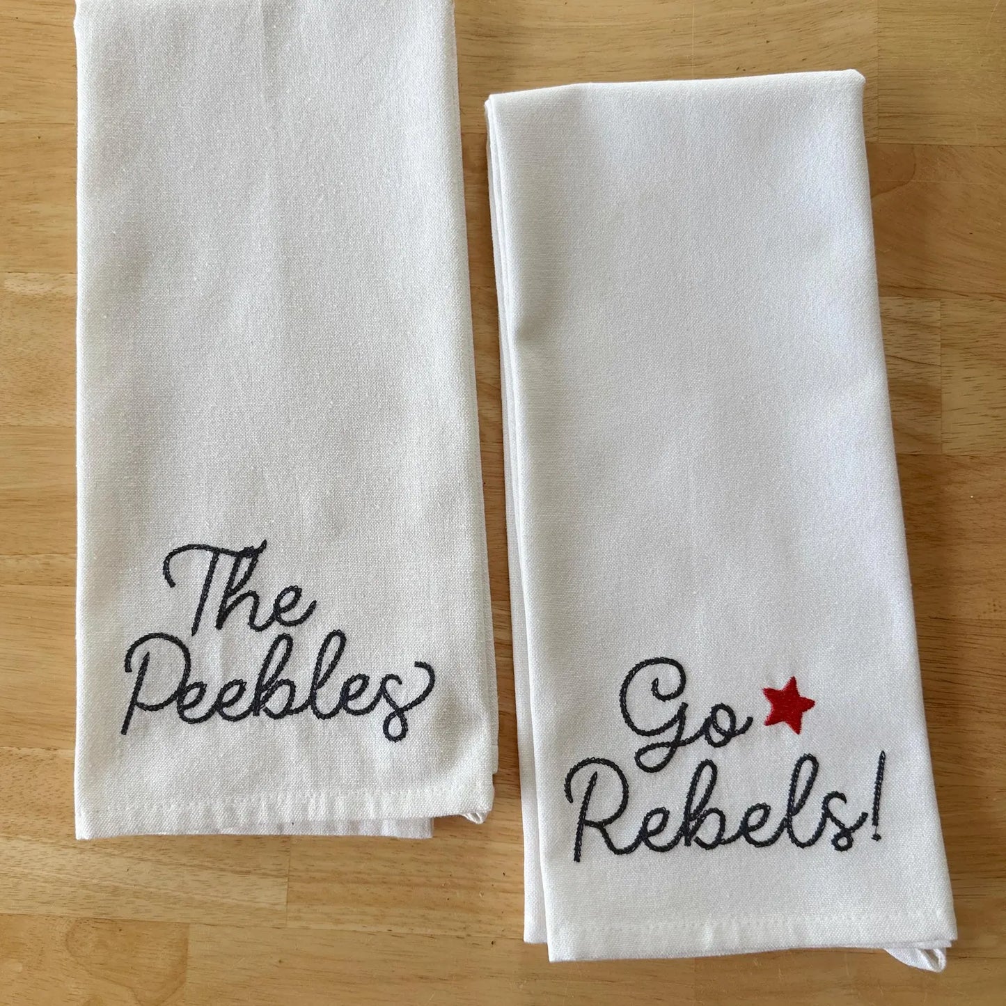 Chainstitch Text Kitchen Towel