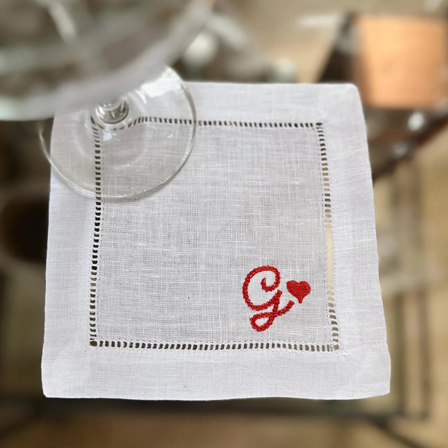 Chainstitch Text Cocktail Napkins