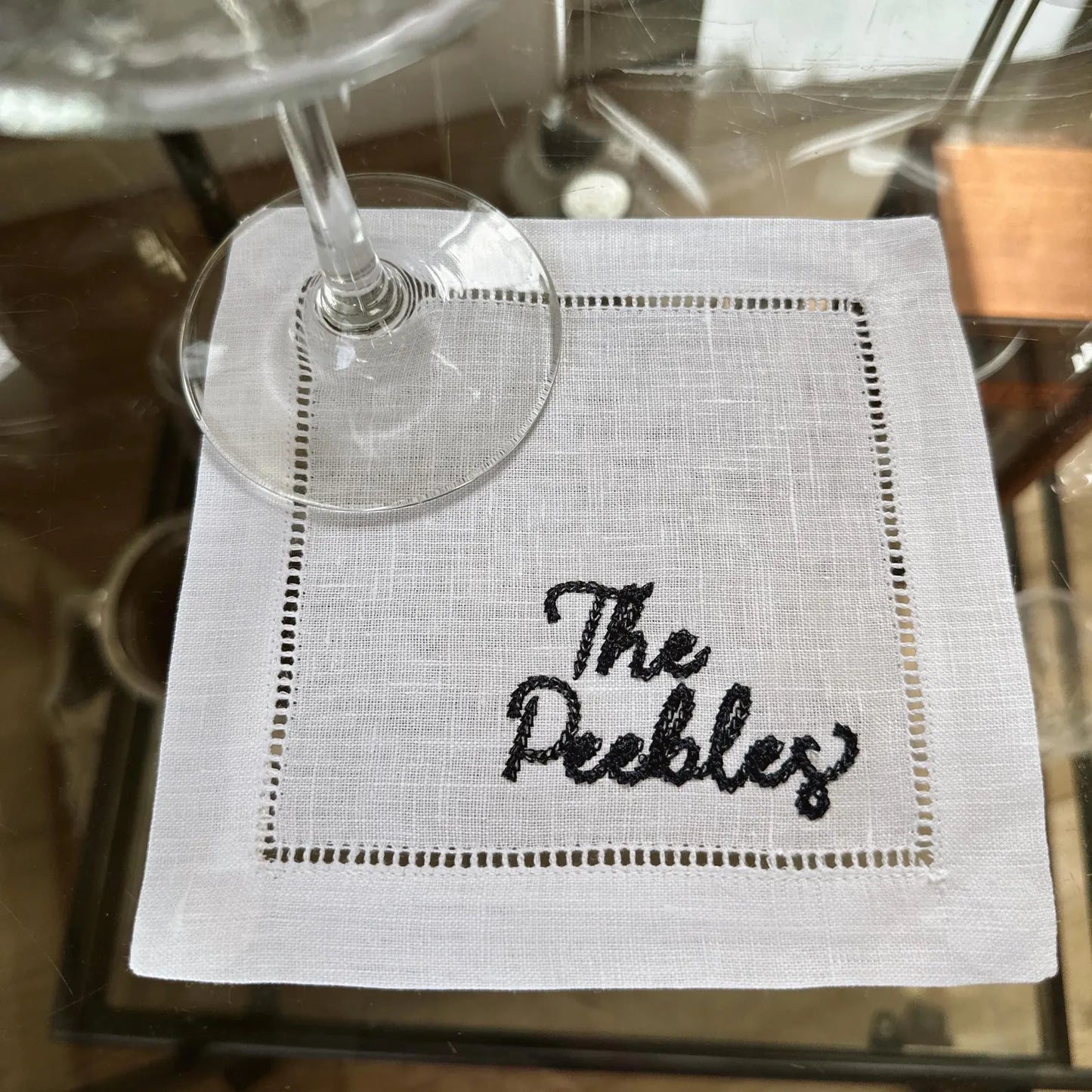 Chainstitch Text Cocktail Napkins