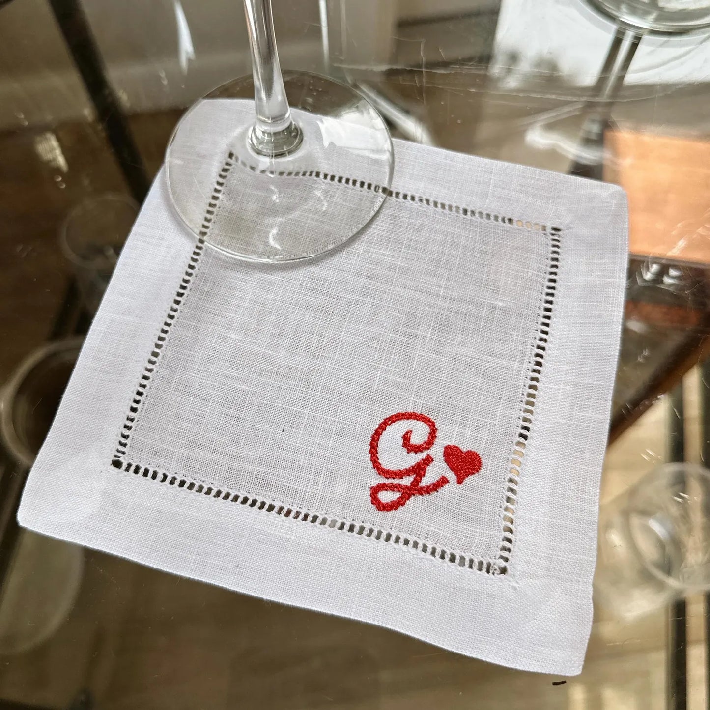 Chainstitch Text Cocktail Napkins