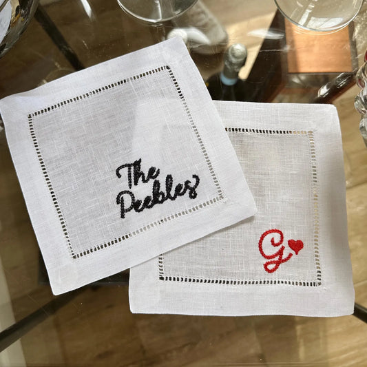 Chainstitch Text Cocktail Napkins