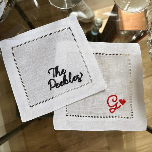 Chainstitch Text Cocktail Napkins